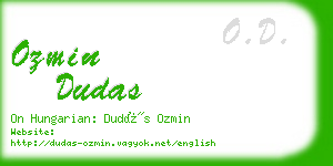 ozmin dudas business card